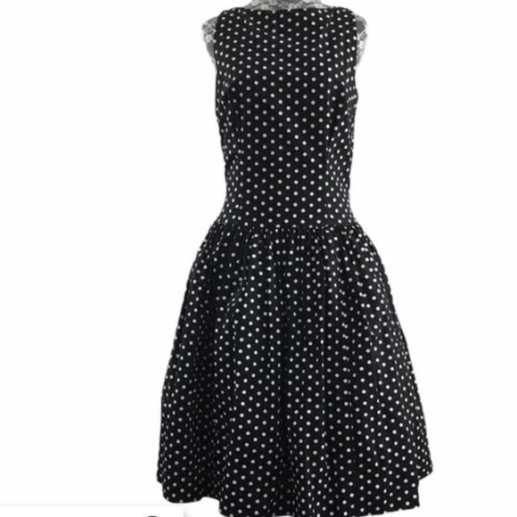 neiman marcus Tracy & Michael Black and White Pollka Dot Dress - Picture 3 of 3